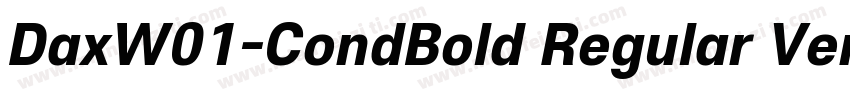 DaxW01-CondBold Regular Version 75字体转换